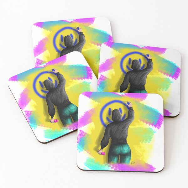 Item preview, Female sprayer with colorful background designed and sold by Jojo269.