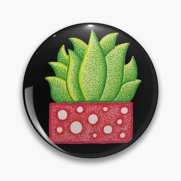 Item preview, Green succulent design with red flowerpot pointillism painting designed and sold by MitoP.