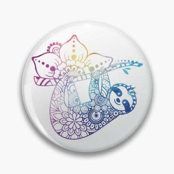 Item preview, Sloth Watercolor Mandala Purple Blue Pink designed and sold by SassAndHoney.