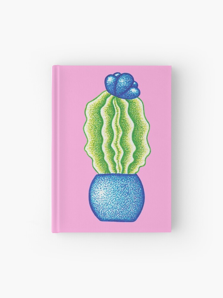 Cuaderno de tapa dura «Dibujo de flor de cactus en verde y azul, pintura de  puntillismo» de MitoP | Redbubble