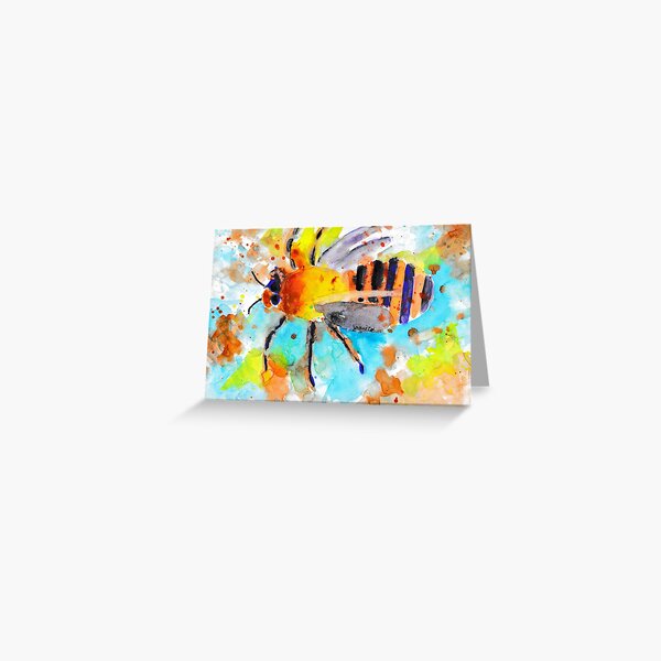 Watercolour bee Greeting Card