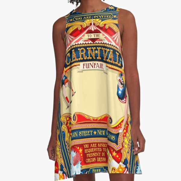 Circus Carnival Invite Poster A-Line Dress