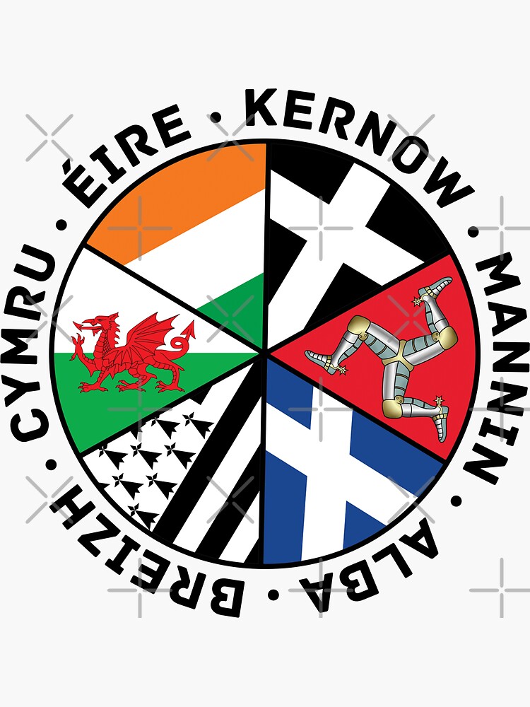 Celtic Nations Flags, Wales, Scotland, Cornwall, Isle of Man, Ireland and Brittany, by Celticana