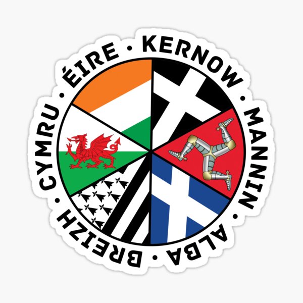 Drapeaux des nations celtiques, Pays de Galles, Écosse, Cornouailles, île de Man, Irlande et Bretagne, Sticker