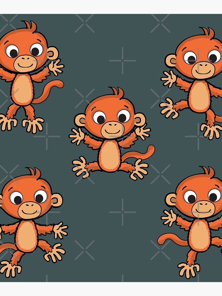 cheerful little monkey in various poses by duxpavlic