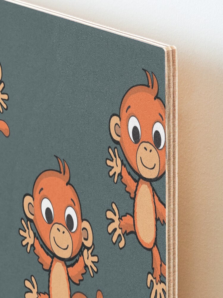 Alternate view of cheerful little monkey in various poses Mounted Print
