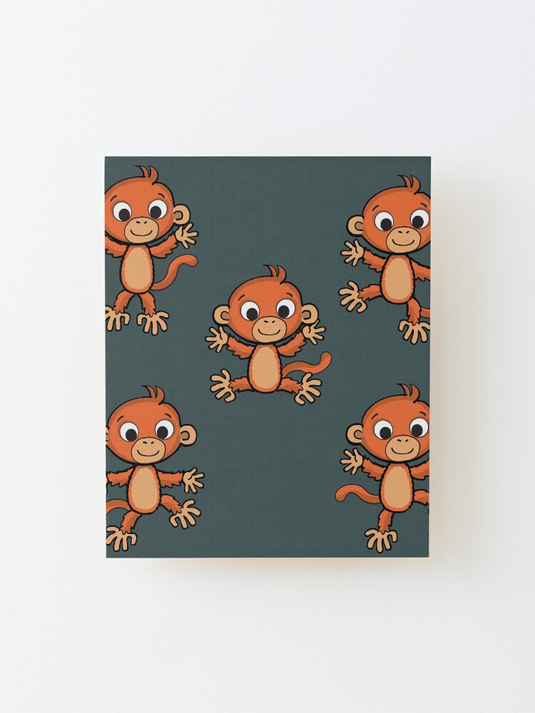 Alternate view of cheerful little monkey in various poses Mounted Print