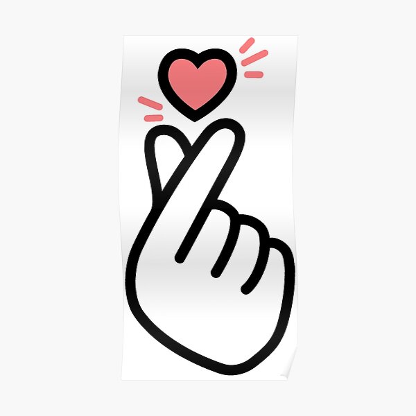 finger heart sign Poster