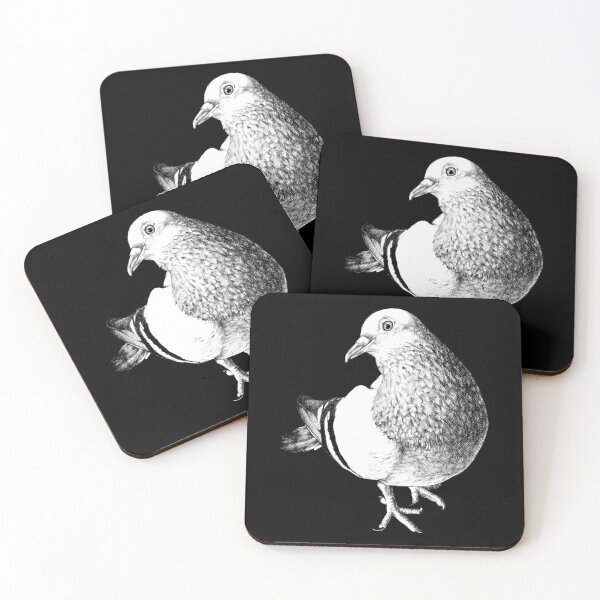 Item preview, Pigeon Animal Portrait black and white (dark background) designed and sold by MMMSdesigns.