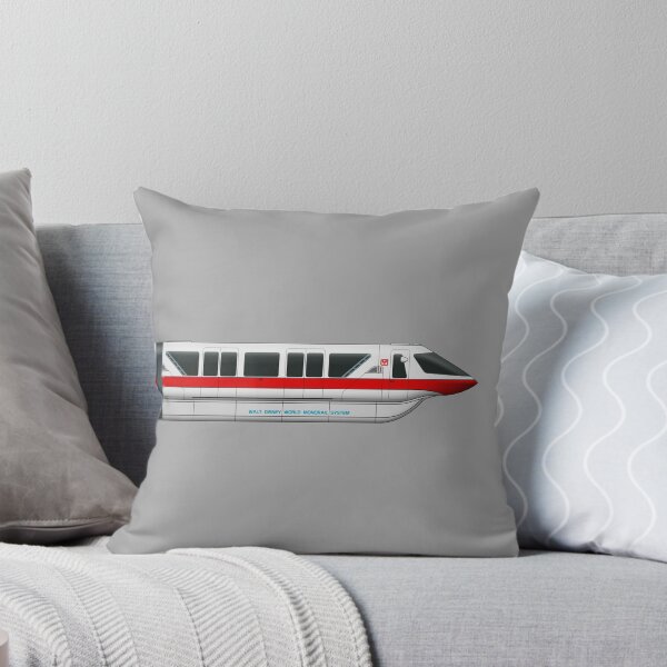 Monorail Red Throw Pillow