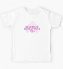 Jane Austen: "Obstinate Headstrong Girl" (Pink) Kids Tee