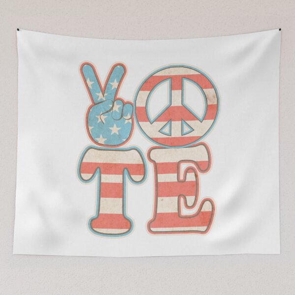 Item preview, Vote 2020 Election Vintage Stars and Stripes Peace Sign designed and sold by funnytshirtemp.