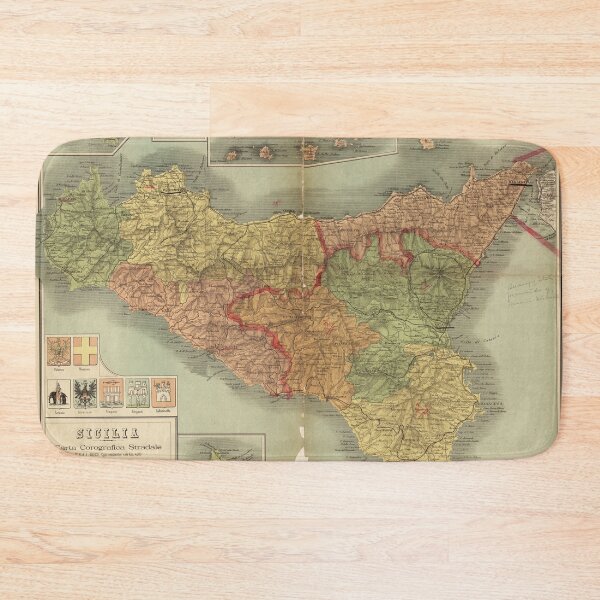 Item preview, Map of Sicily 1900 (Sicilia carta corografica stradale) designed and sold by allhistory.