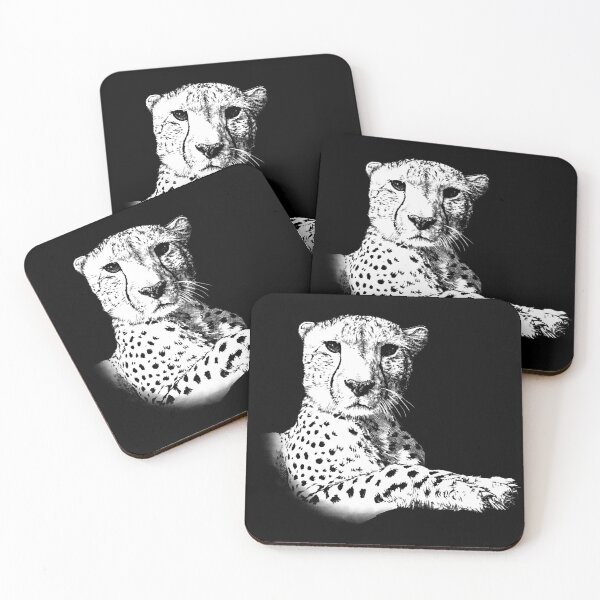 Item preview, Cheetah Animal Portrait black and white (dark background) designed and sold by MMMSdesigns.
