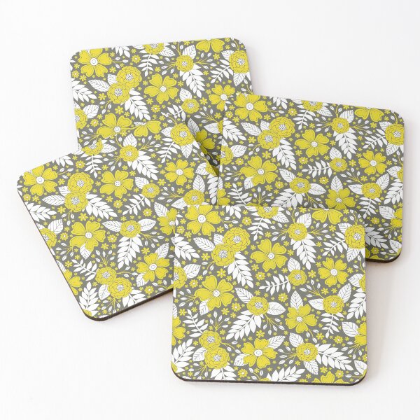 Item preview, Yellow, Gray and White Floral designed and sold by somecallmebeth.