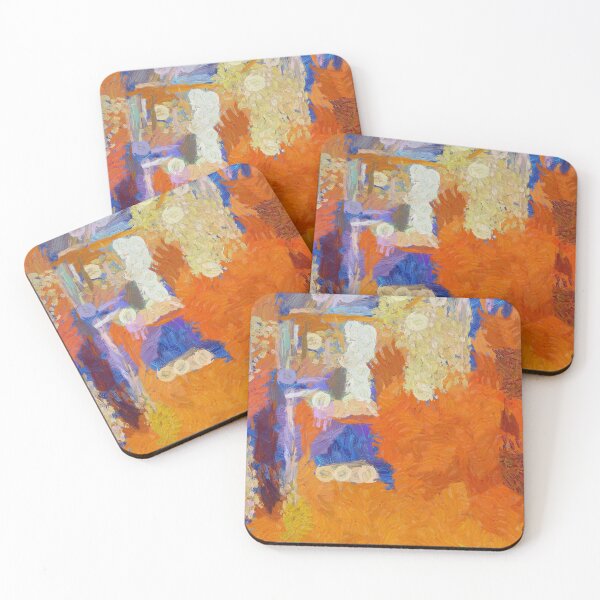 Item preview, Abstract Brush Art Painting Blue Orange designed and sold by livianasgifts.