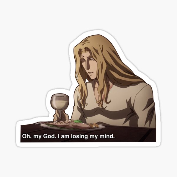 Alucard Losing His Mind Sticker