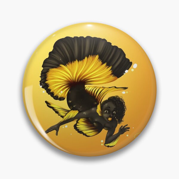 Item preview, Black and yellow beta fish designed and sold by DigitalCloud.