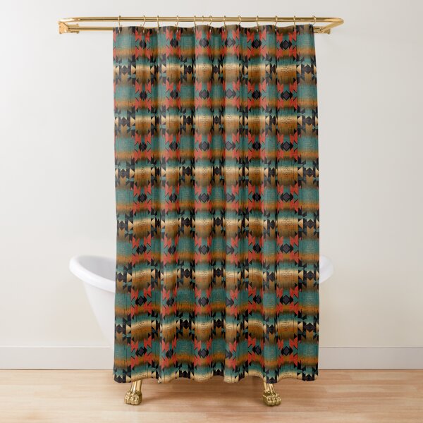 Item preview, Rust Brown, Black, Aqua, Gold Southwestern Style | Dark Patterns | Cherie's Art(c)2020 designed and sold by CheriesArt.