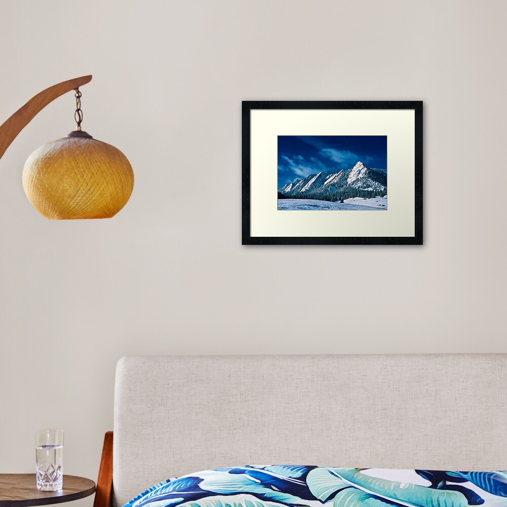 Majestic - The Flatirons of Boulder, Colorado Framed Art Print