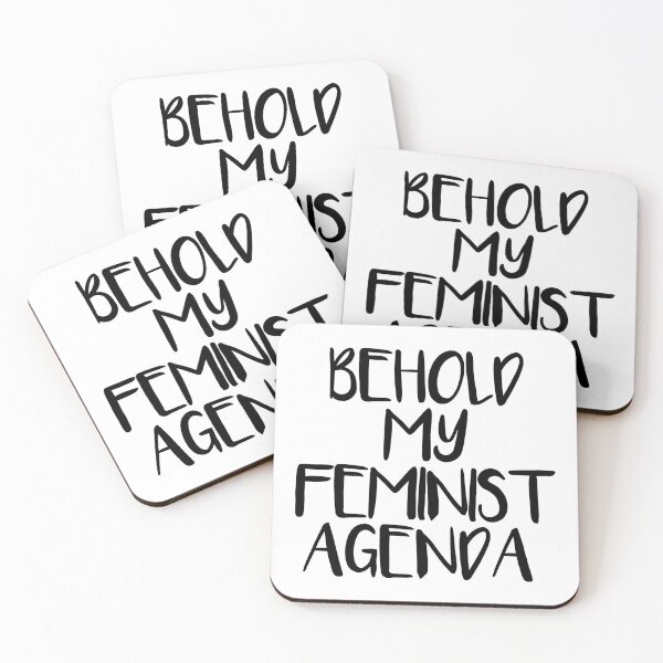 Item preview, BEHOLD MY FEMINIST AGENDA feminist text slogan designed and sold by MacPean.
