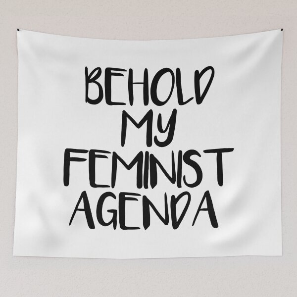 Item preview, BEHOLD MY FEMINIST AGENDA feminist text slogan designed and sold by MacPean.