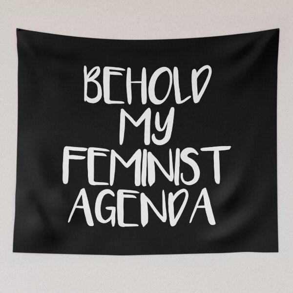 Item preview, BEHOLD MY FEMINIST AGENDA feminist text slogan designed and sold by MacPean.