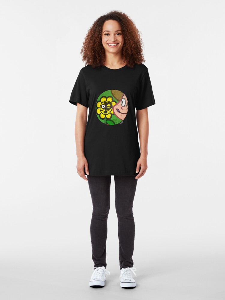 Alternate view of Pfride logo with Mom in a circle Slim Fit T-Shirt