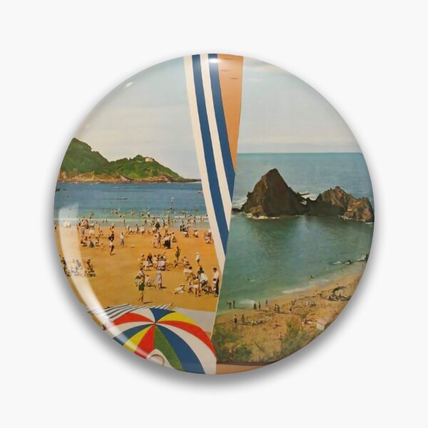 Item preview, Playas de Guipuzcoa vintage travel poster designed and sold by stickart-marek.