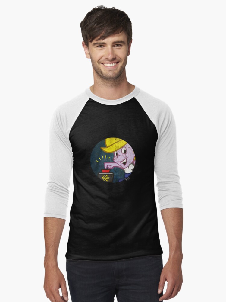 Thumbnail 1 of 3, Baseball ¾ Sleeve T-Shirt, "Atomic" Tommy Forceps in a circle designed and sold by yeeeoww.