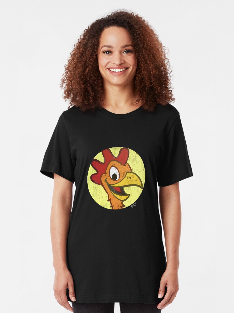 Alternate view of Shanker Processed Chicken in a Circle Slim Fit T-Shirt