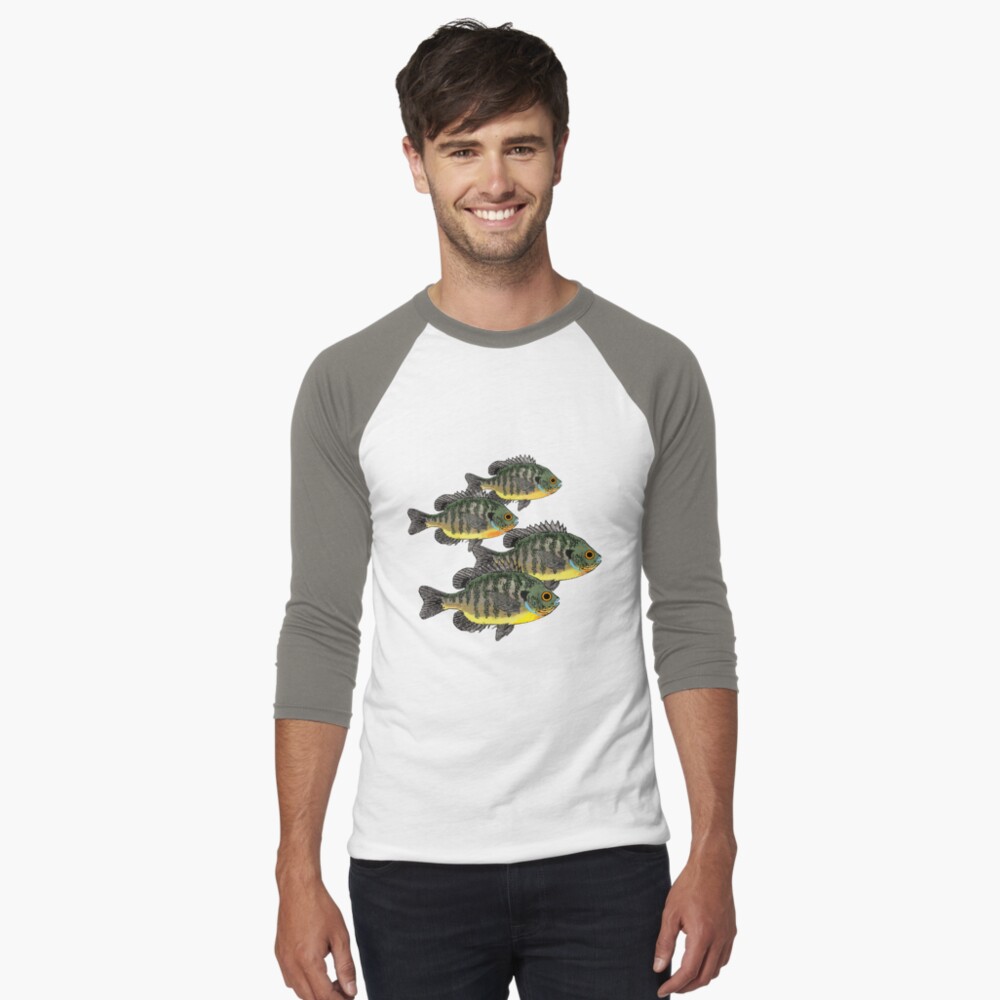 Vista previa del artículo con la obra «Camiseta ¾ estilo béisbol», diseñado y vendido por fishfolkart.