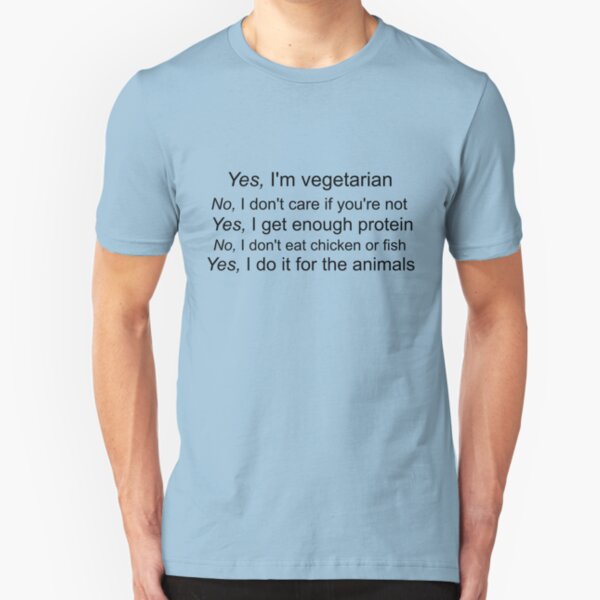 Vegetarian Text Slim Fit T-Shirt