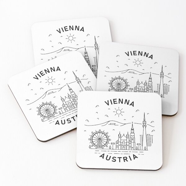 Artikelvorschau, Wien Aufkleber | Riesenrad | Stephan's Dom | Donauturm | Skyline Vienna | Skyline of Vienna | Viennascape | Vienna Souvenir entworfen und verkauft von CAMM Designs.