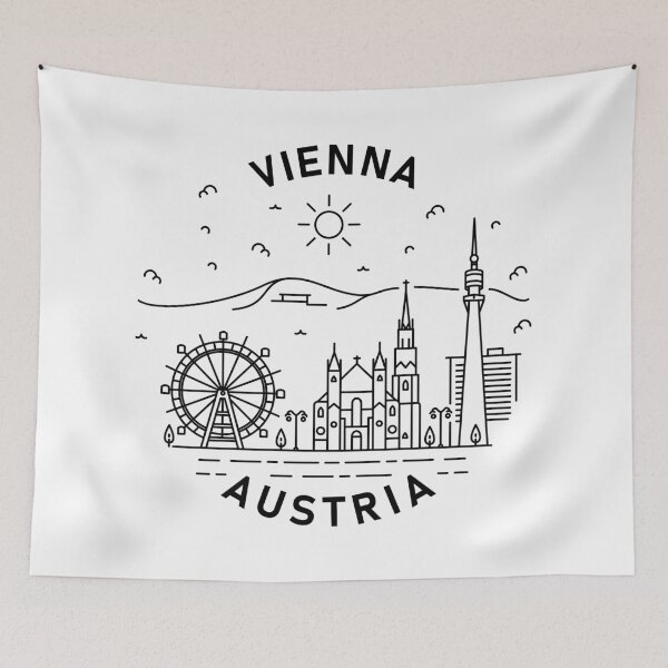 Artikelvorschau, Wien Aufkleber | Riesenrad | Stephan's Dom | Donauturm | Skyline Vienna | Skyline of Vienna | Viennascape | Vienna Souvenir entworfen und verkauft von CAMM Designs.