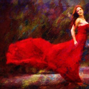 Lady in Red Dress Painting