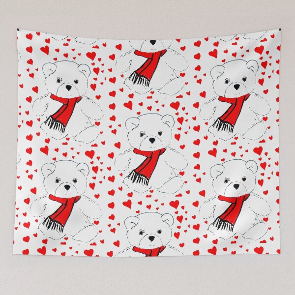 Item preview, Teddy Bear With Red Hearts designed and sold by blayzeink.