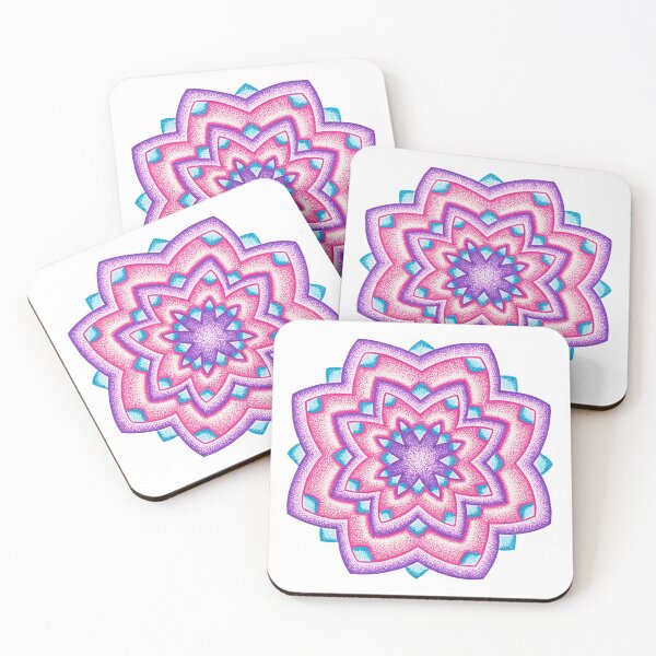 Item preview, Pink and purple manadala design made using pointillism designed and sold by MitoP.