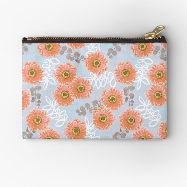 Flowers in orange Zipper Pouch
