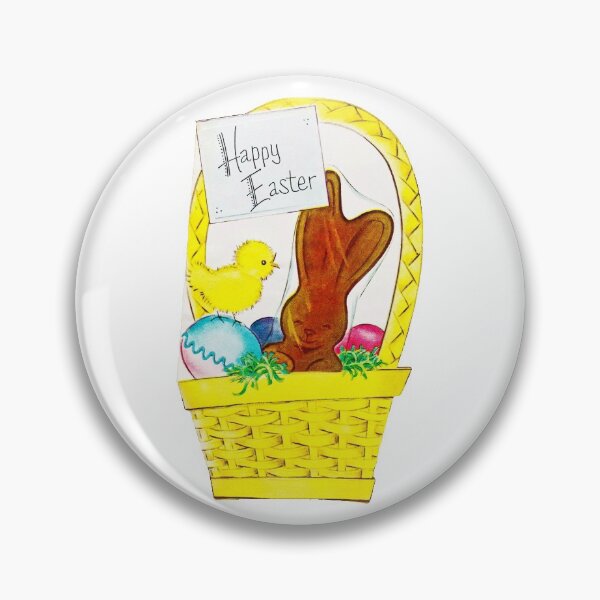 Item preview, "Vintage Happy Easter" - Reimagined, Retro, Easter, Holiday, Card, Bunnies, Bunny, Rabbit, Bun Bun, Egg, Eggs, Colored, Dyed, House, Home, Pastel, Chocolate, Green, Grass, Basket, Dyed,   designed and sold by CanisPicta.