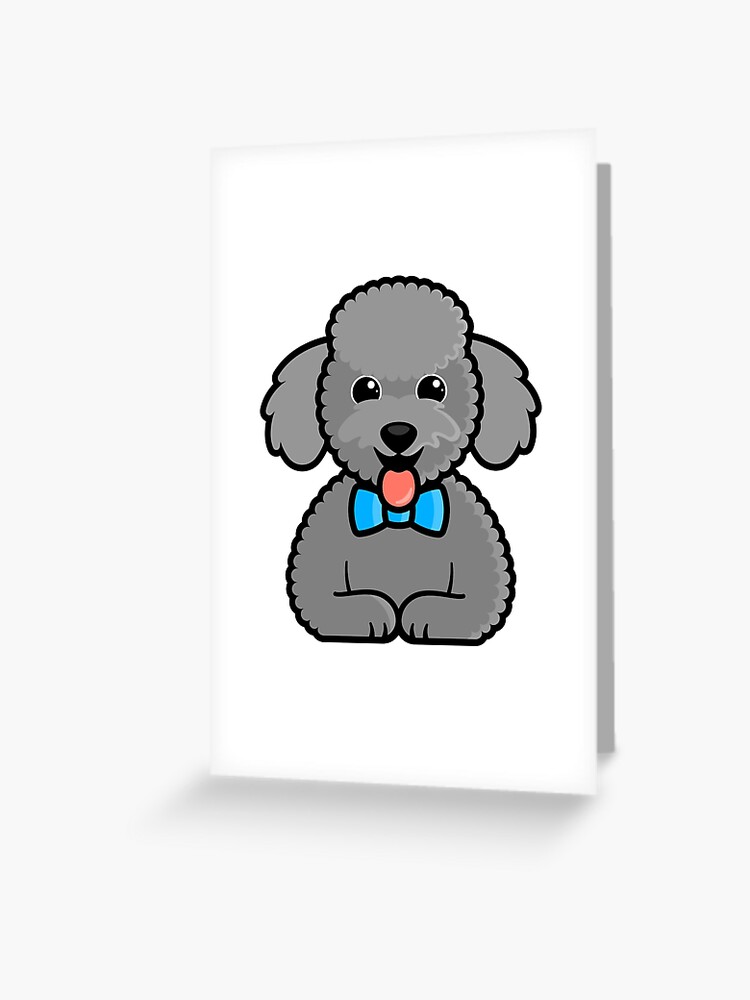 Tarjetas De Felicitacion Perro Lindo Caniche Gris Macho De Pethoodnation Redbubble