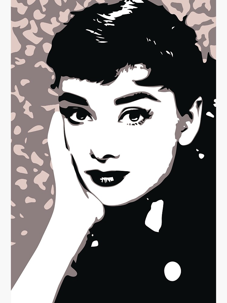 Audrey Hepburn Portrait noir et blanc Poster