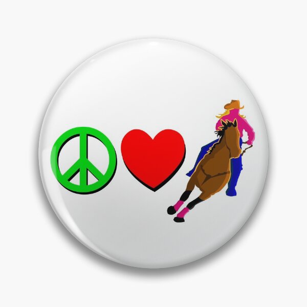 Item preview, PEACE LOVE BARREL RACING designed and sold by GorillaFarm.