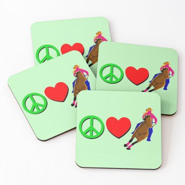 Item preview, PEACE LOVE BARREL RACING designed and sold by GorillaFarm.