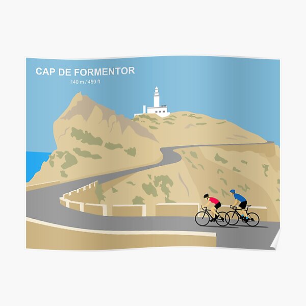 Cap De Formentor Mallorca Radfahren Kunstdruck Poster