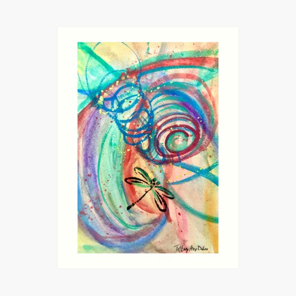 Dragonfly Spiraling Art Print