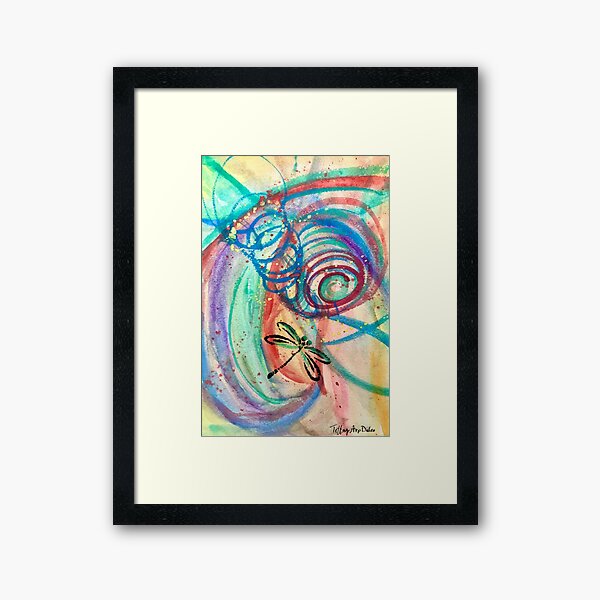 Dragonfly Spiraling Framed Art Print