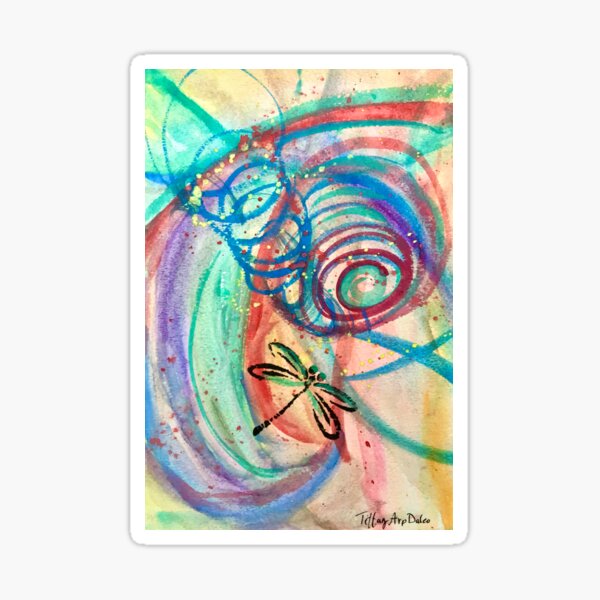 Dragonfly Spiraling Sticker