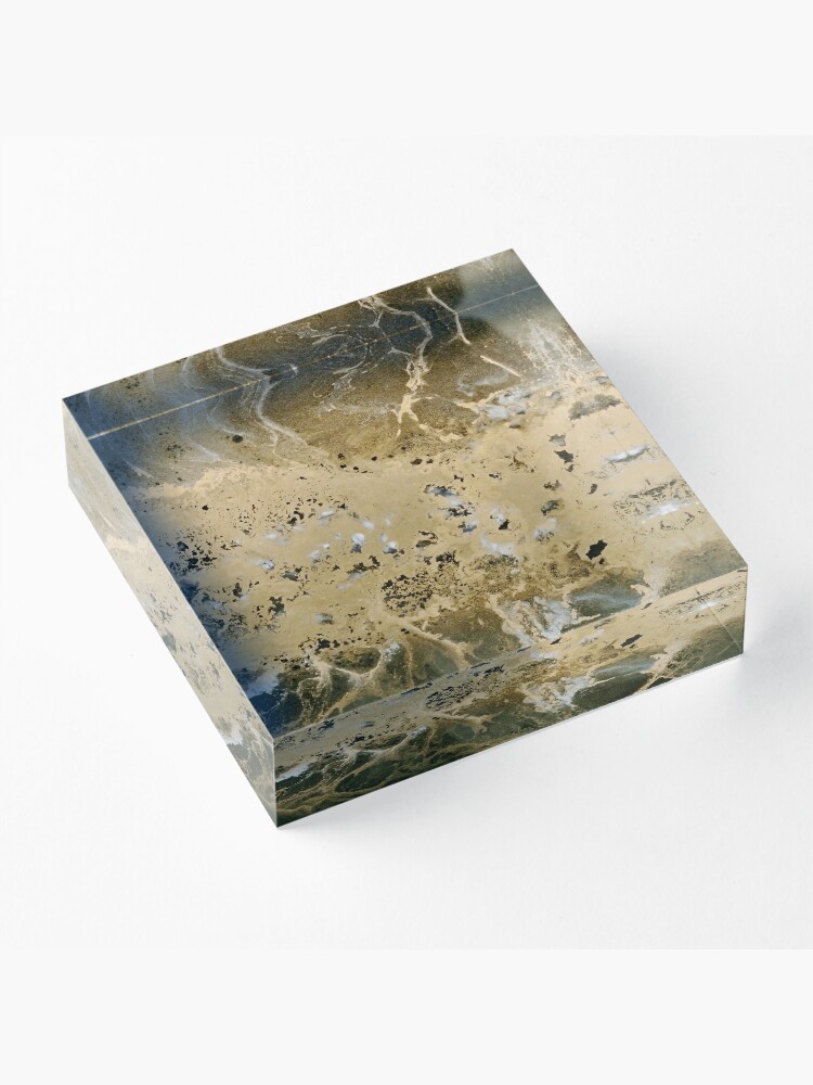 Golden Middle, Resin Art, Resin, Epoxy Resin, Fluid Art | Acrylic Block