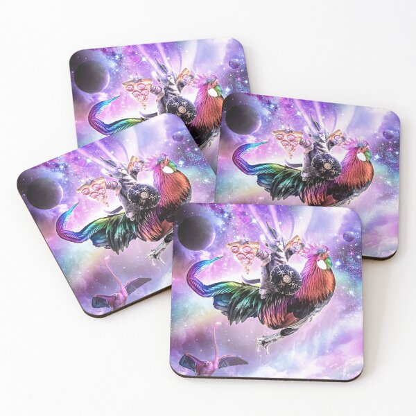 Item preview, Laser Warrior Space Cat On Chicken Eating Pizza designed and sold by SkylerJHill.
